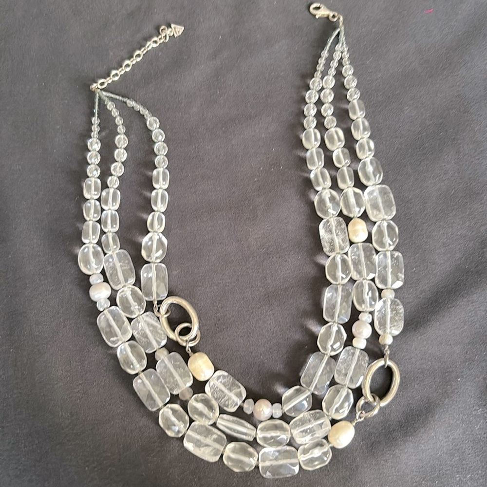 Silpada Clear and Pearl Necklace - Picture 3 of 5